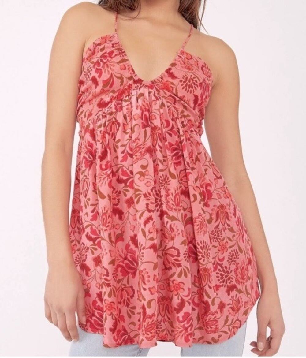 Free People Pixie Printed Tunic in Light Combo Tank Top Size Small